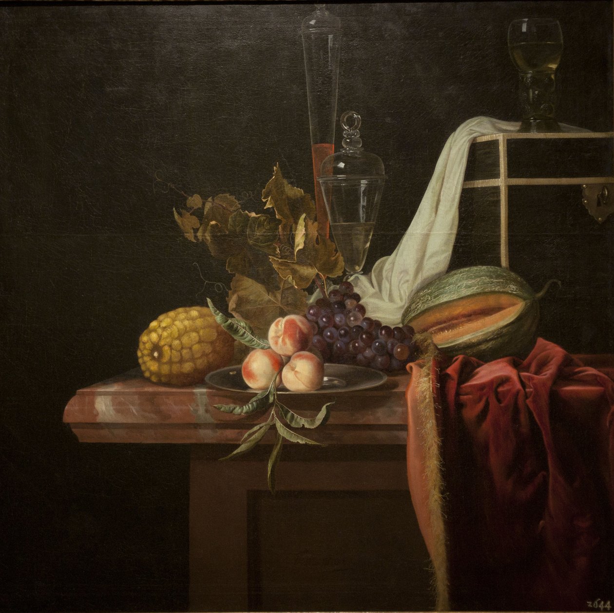 Nature morte avec verre et fruits - Henri de Fromantiou