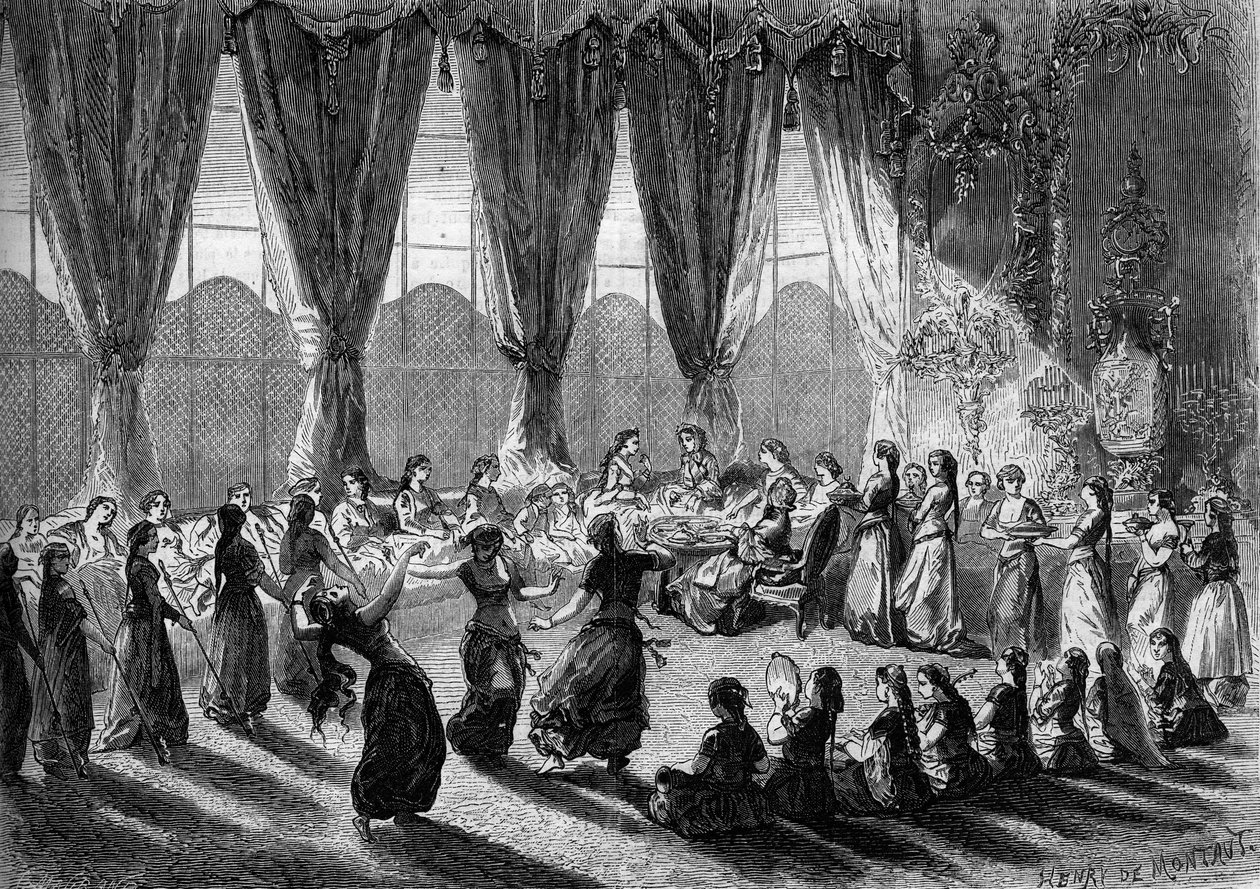 Réception des dames européennes dans le sérail du Caire par la vice-reine d