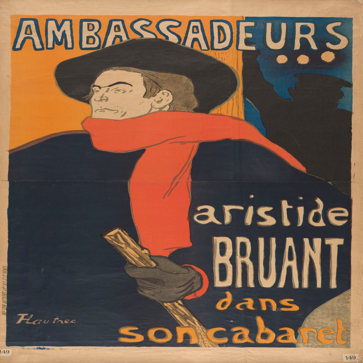 Ambassadeurs Aristide Bruant in seinem Kabarett - Henri de Toulouse-Lautrec
