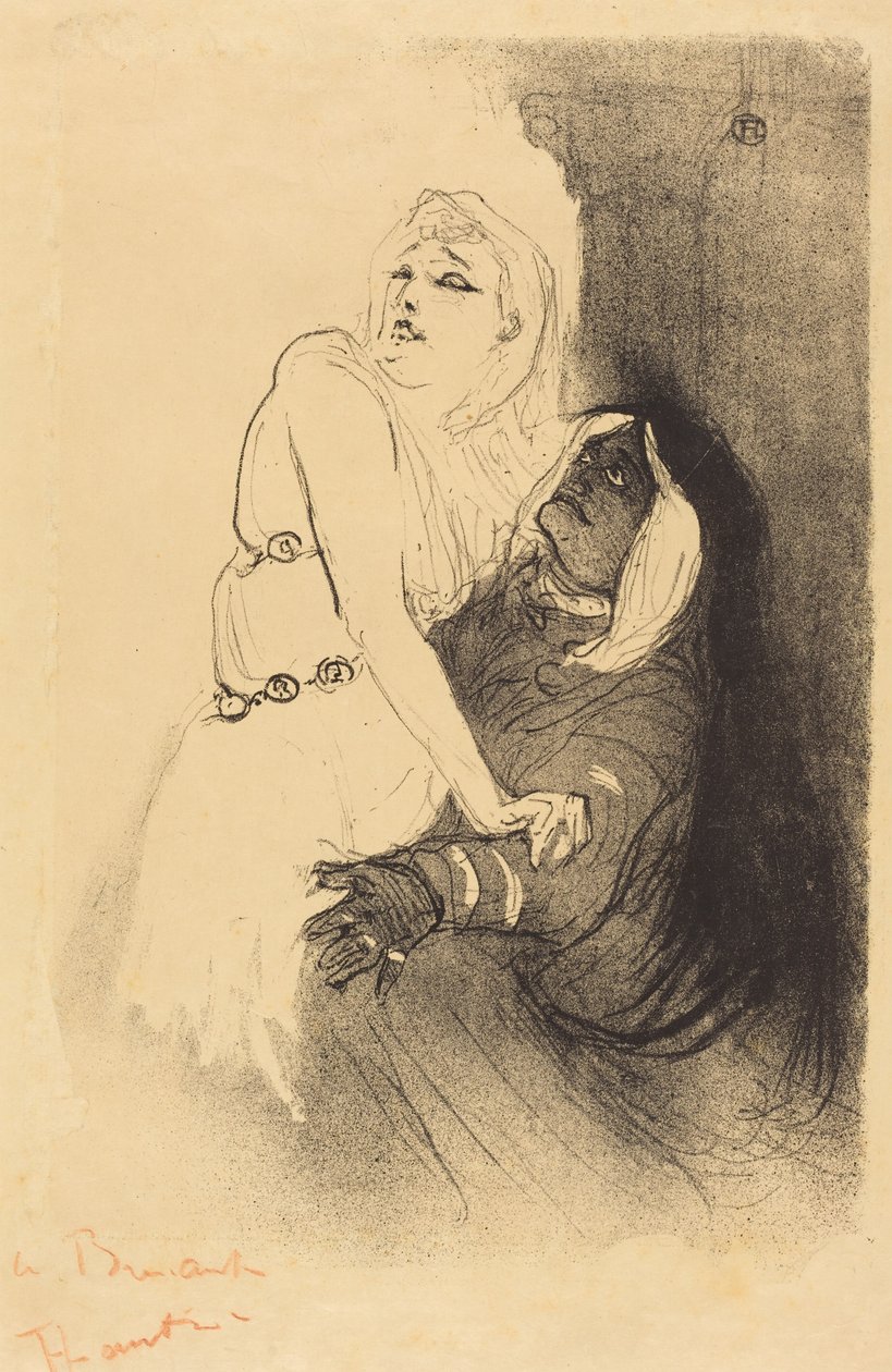 At the Renaissance: Sarah Bernhardt in "Phedre" (A la Renaissance: Sarah Bernhardt dans "Phèdre") - Henri de Toulouse-Lautrec