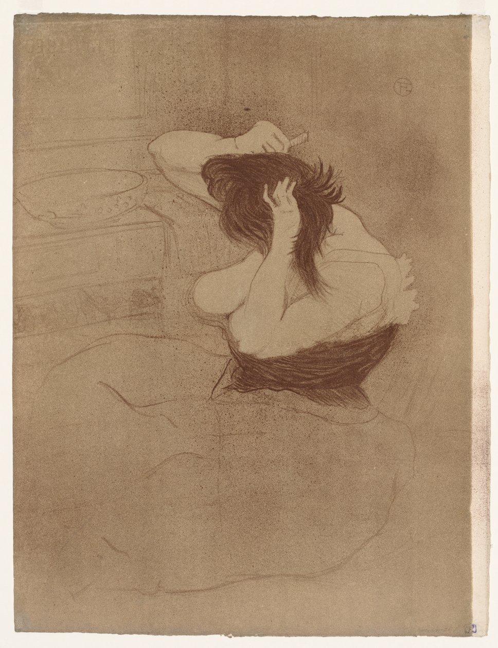 Elles : Femme se peignant les cheveux - Henri de Toulouse-Lautrec