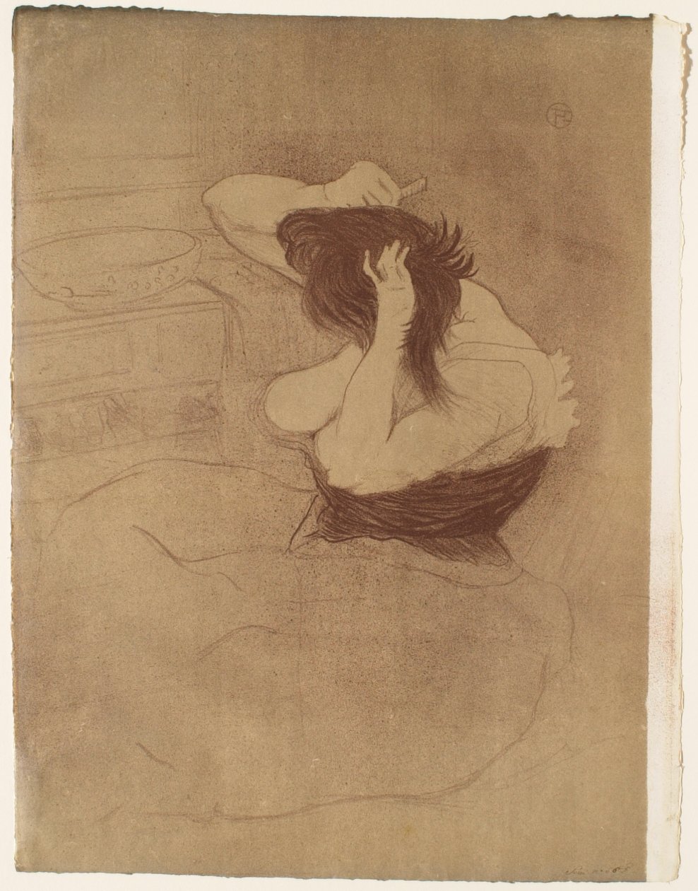 Elles : Femme se coiffant - Henri de Toulouse-Lautrec
