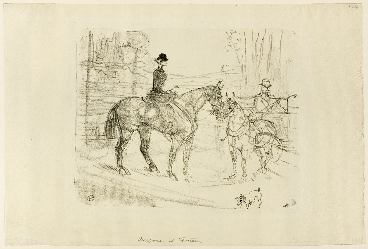 Cavalière et charrette - Henri de Toulouse-Lautrec