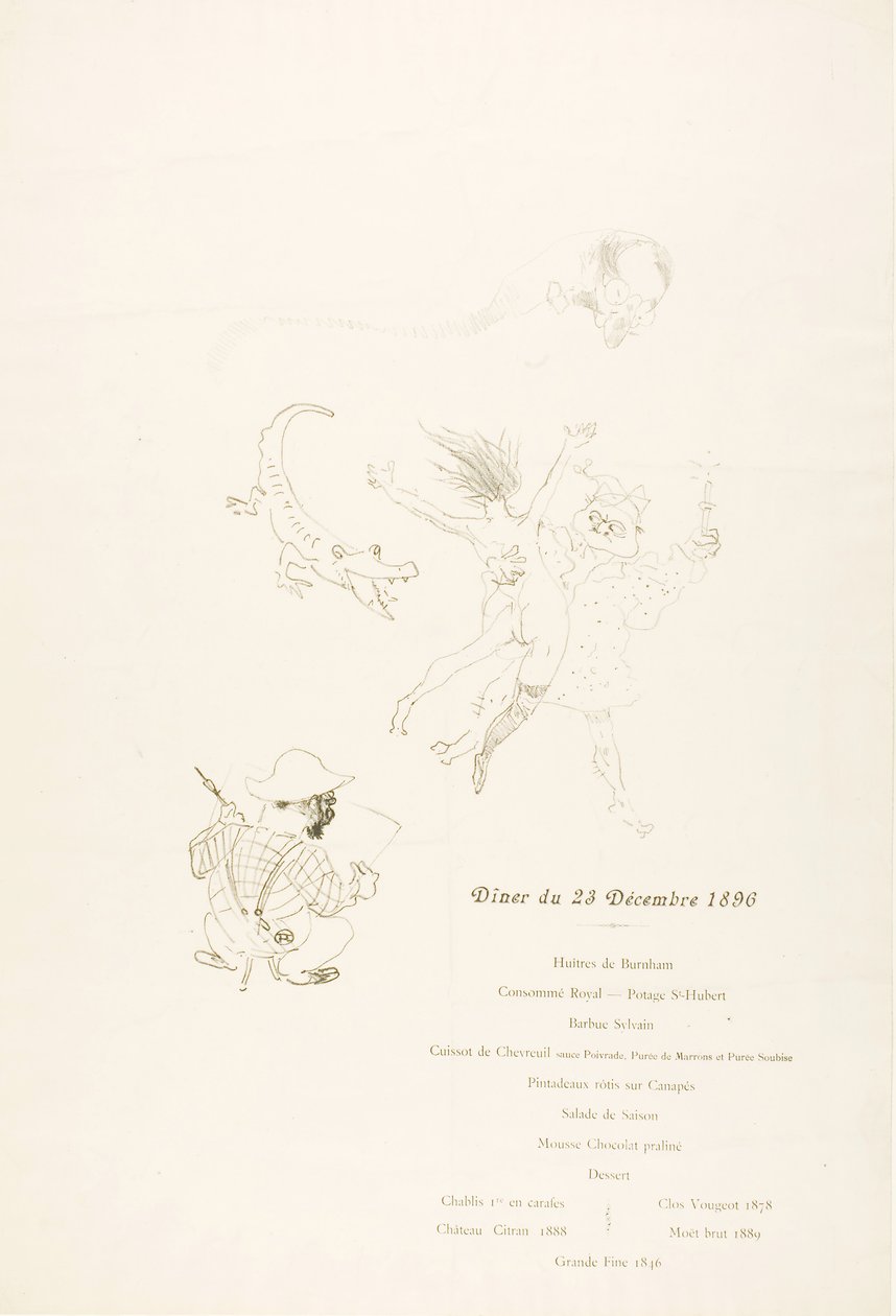 Le crocodile, Menu - Henri de Toulouse-Lautrec