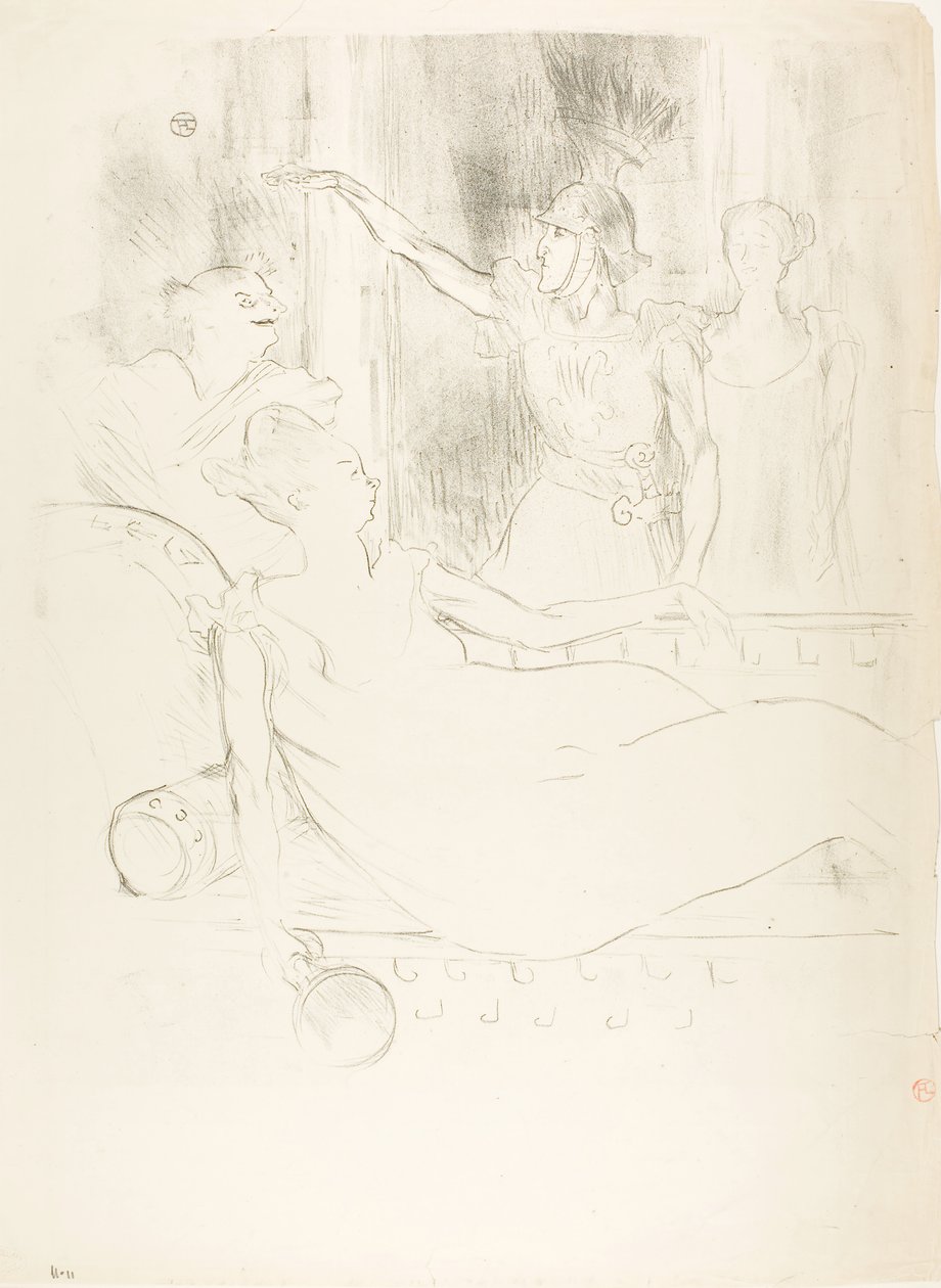 Madame Simon-Girard, Brasseur et Guy dans La belle Hélène - Henri de Toulouse-Lautrec