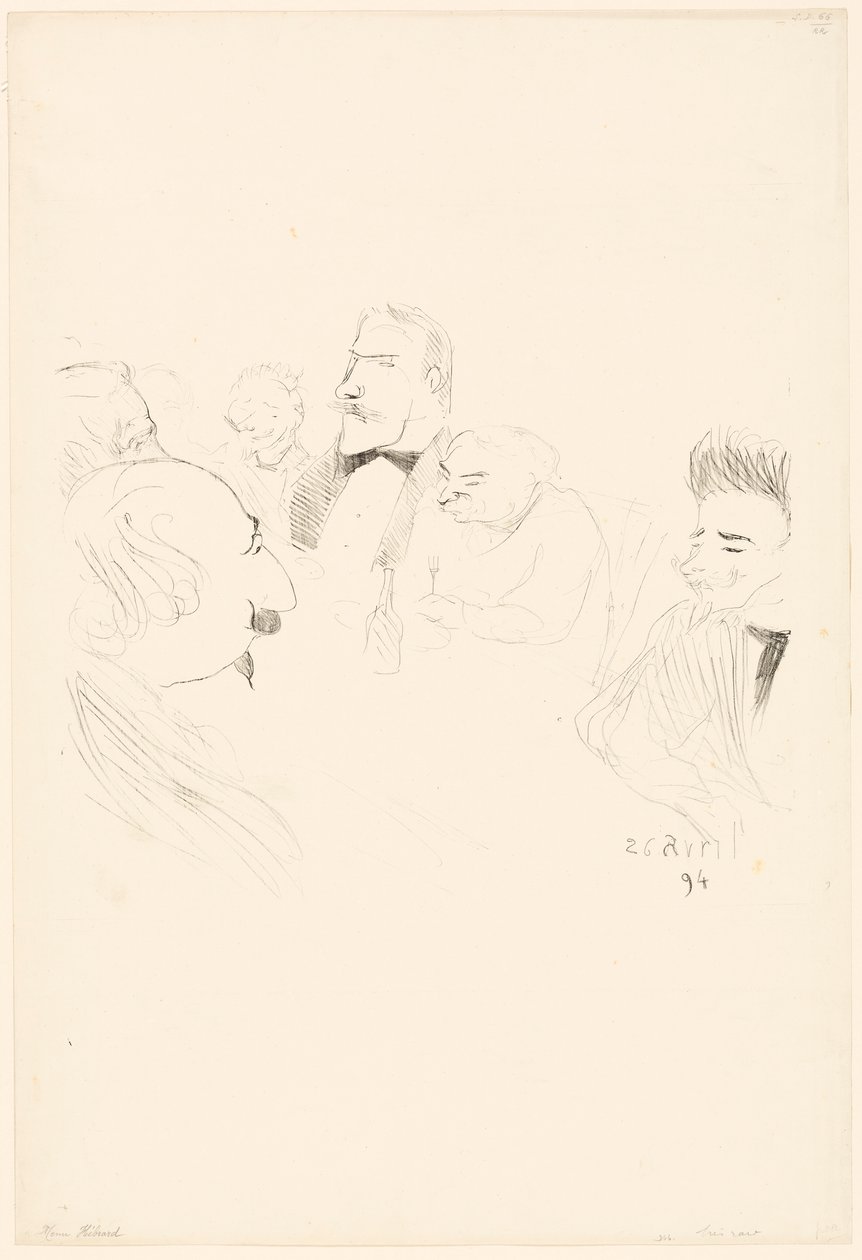 Carte de Menu pour Adrien Hébrard - Henri de Toulouse-Lautrec