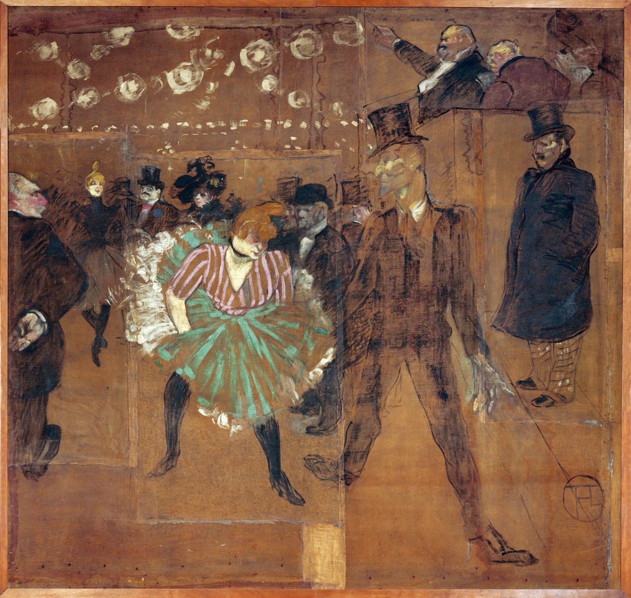 Panneau pour la baraque de la Goulue a la Foire du Trone: Le Moulin Rouge: La Goulue et " Valentin le desossee " - Henri de Toulouse-Lautrec