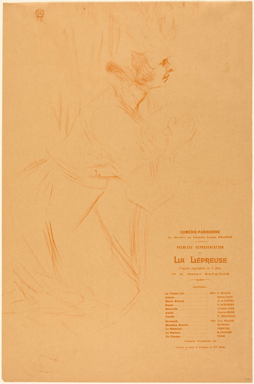 Programm für "La lepreuse" - Henri de Toulouse-Lautrec