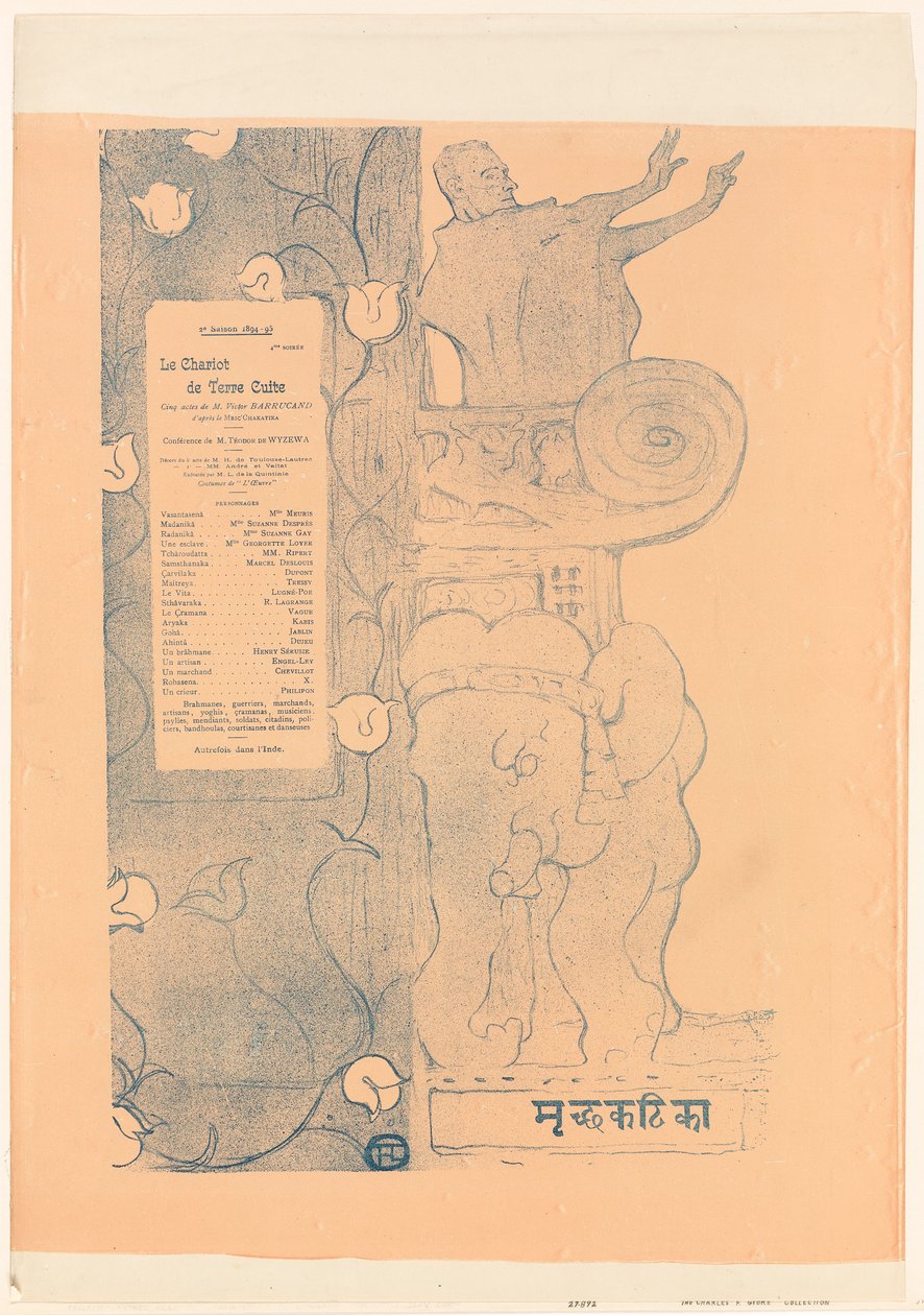 Programme pour "The Little Clay Cart" - Henri de Toulouse-Lautrec