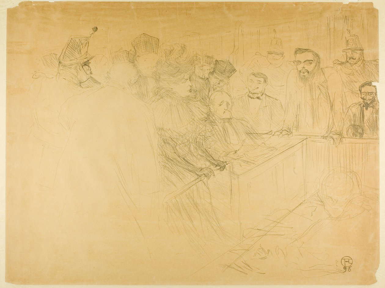 Le procès Arton (troisième planche) - Henri de Toulouse-Lautrec