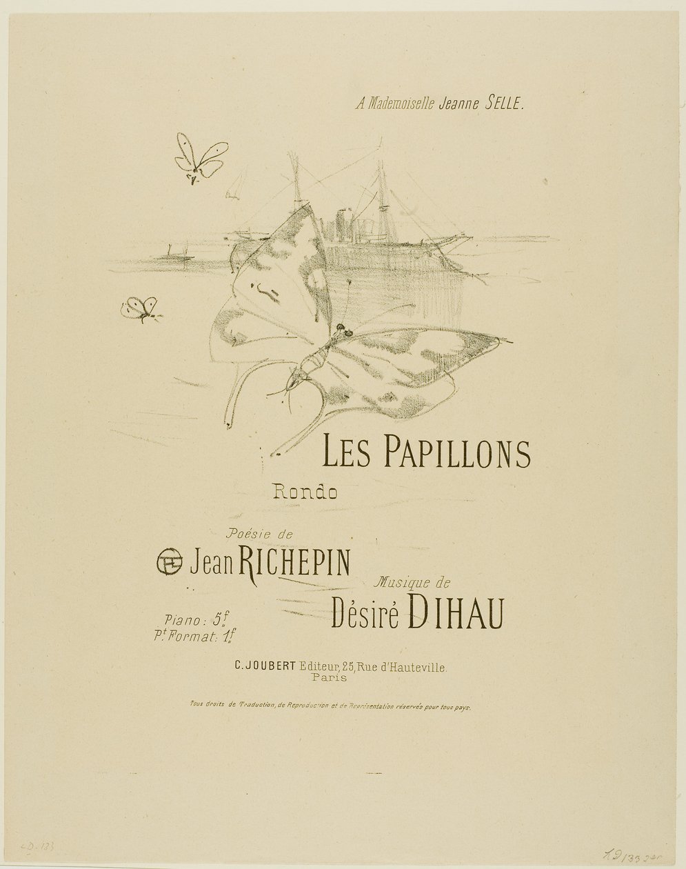 Les Papillons, de Mélodies de Désiré Dihau - Henri de Toulouse-Lautrec