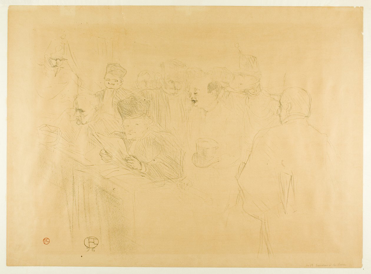 Le procès Lebaudy, Mademoiselle Marsy témoignant - Henri de Toulouse-Lautrec