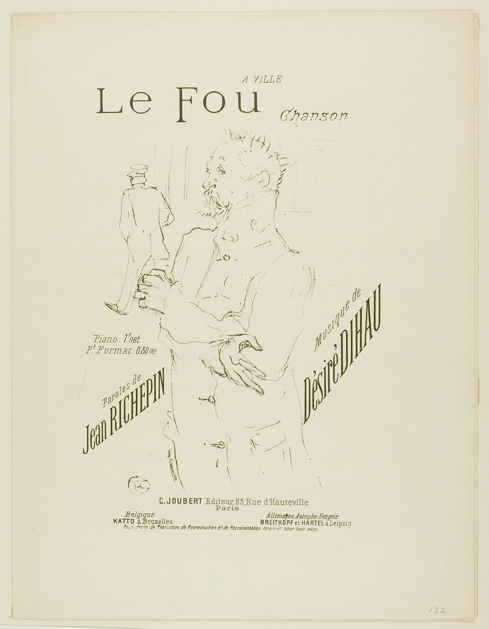 Le Fou, tiré de Mélodies de Désiré Dihau - Henri de Toulouse-Lautrec