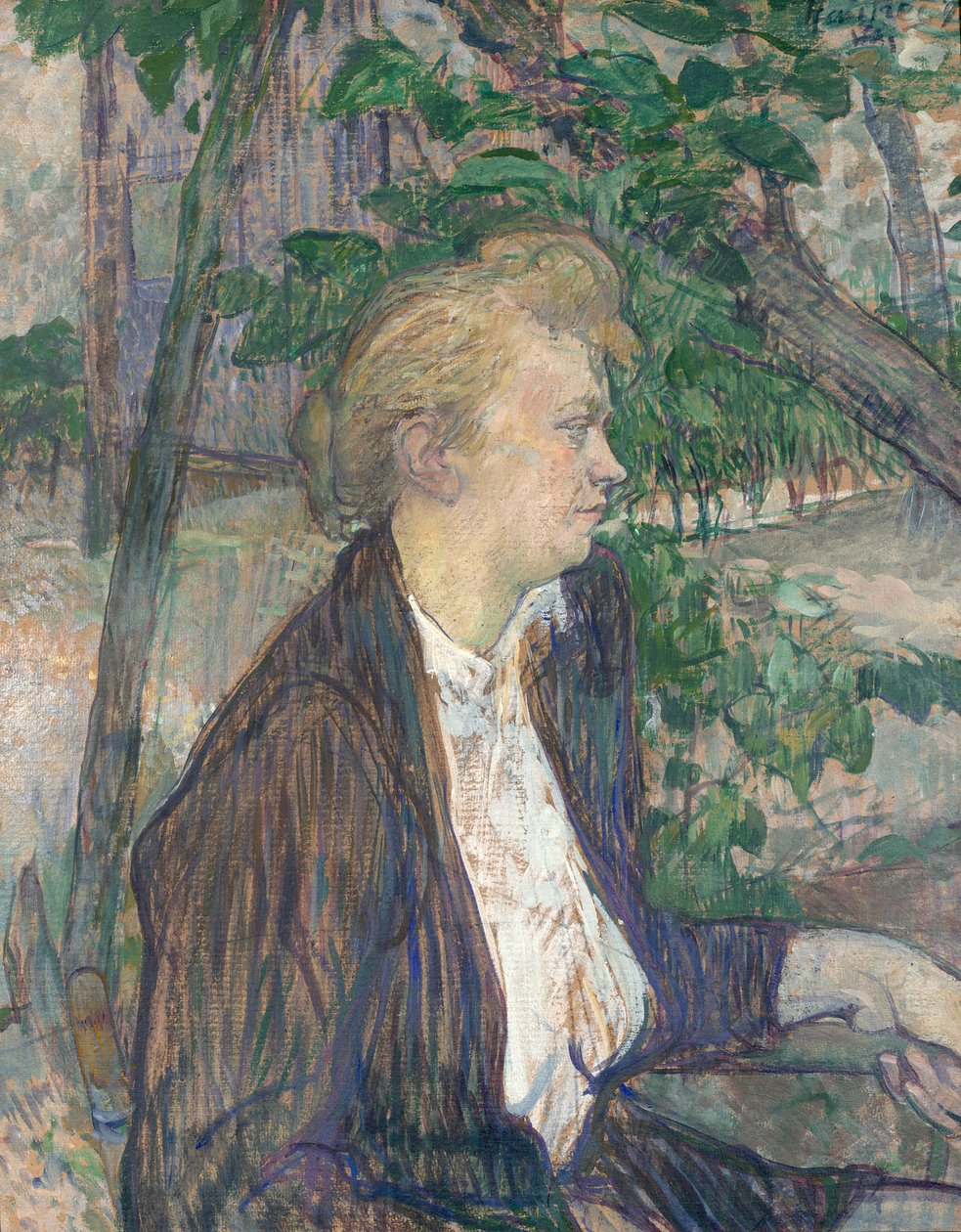 Femme assise dans un jardin - Henri de Toulouse-Lautrec