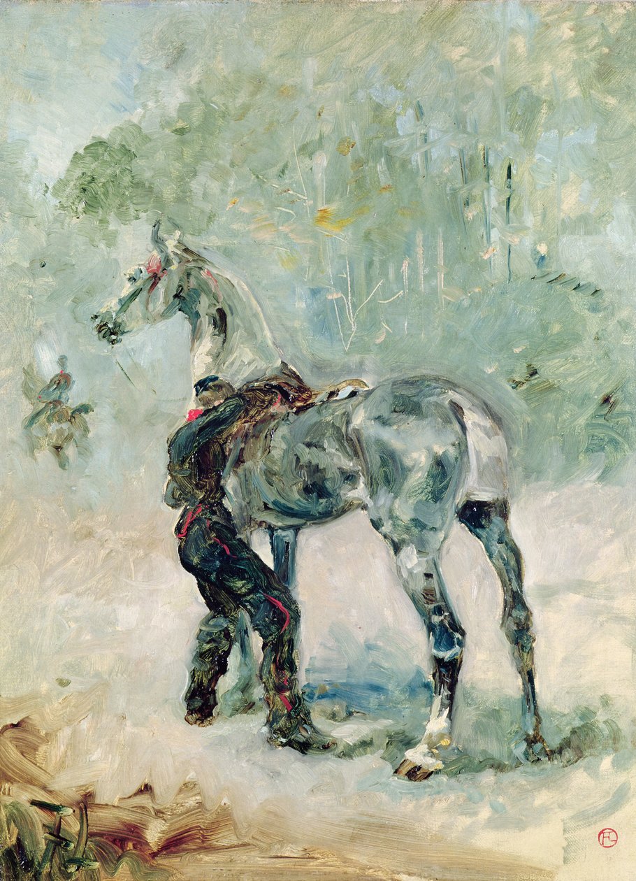 Artilleur sellant son cheval, 1879 - Henri de Toulouse Lautrec