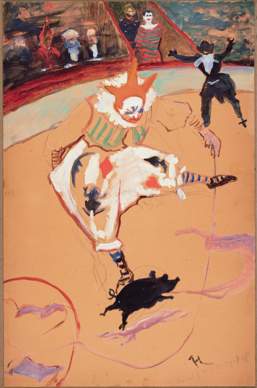 Au Cirque Fernando : Medrano avec un porcelet - Henri de Toulouse Lautrec