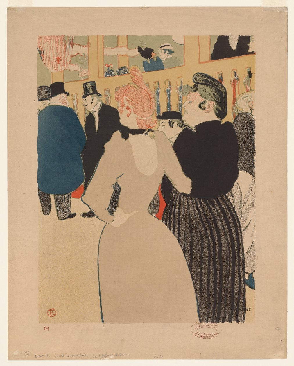 Au Moulin Rouge: La Goulue et sa sœur - Henri de Toulouse Lautrec
