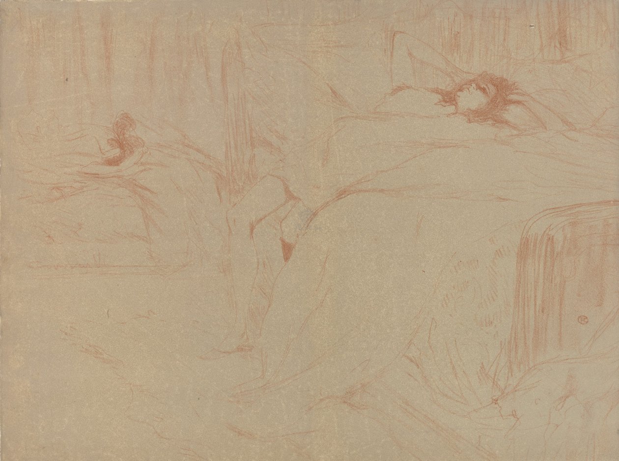Effondré sur le lit, de la série Elles - Henri de Toulouse Lautrec