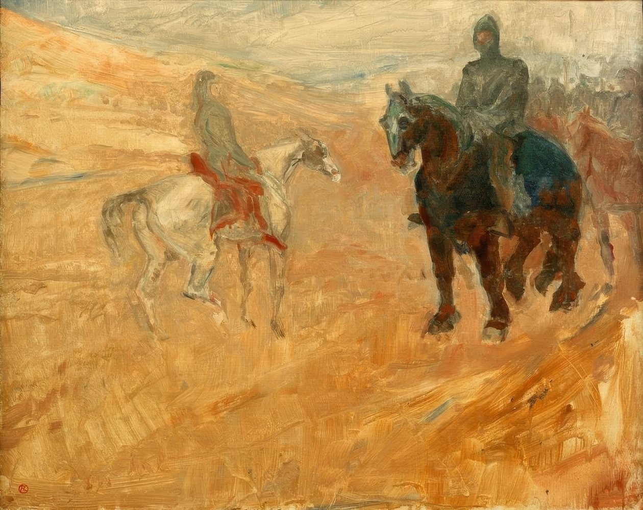 Deux chevaliers en armure - Henri de Toulouse Lautrec