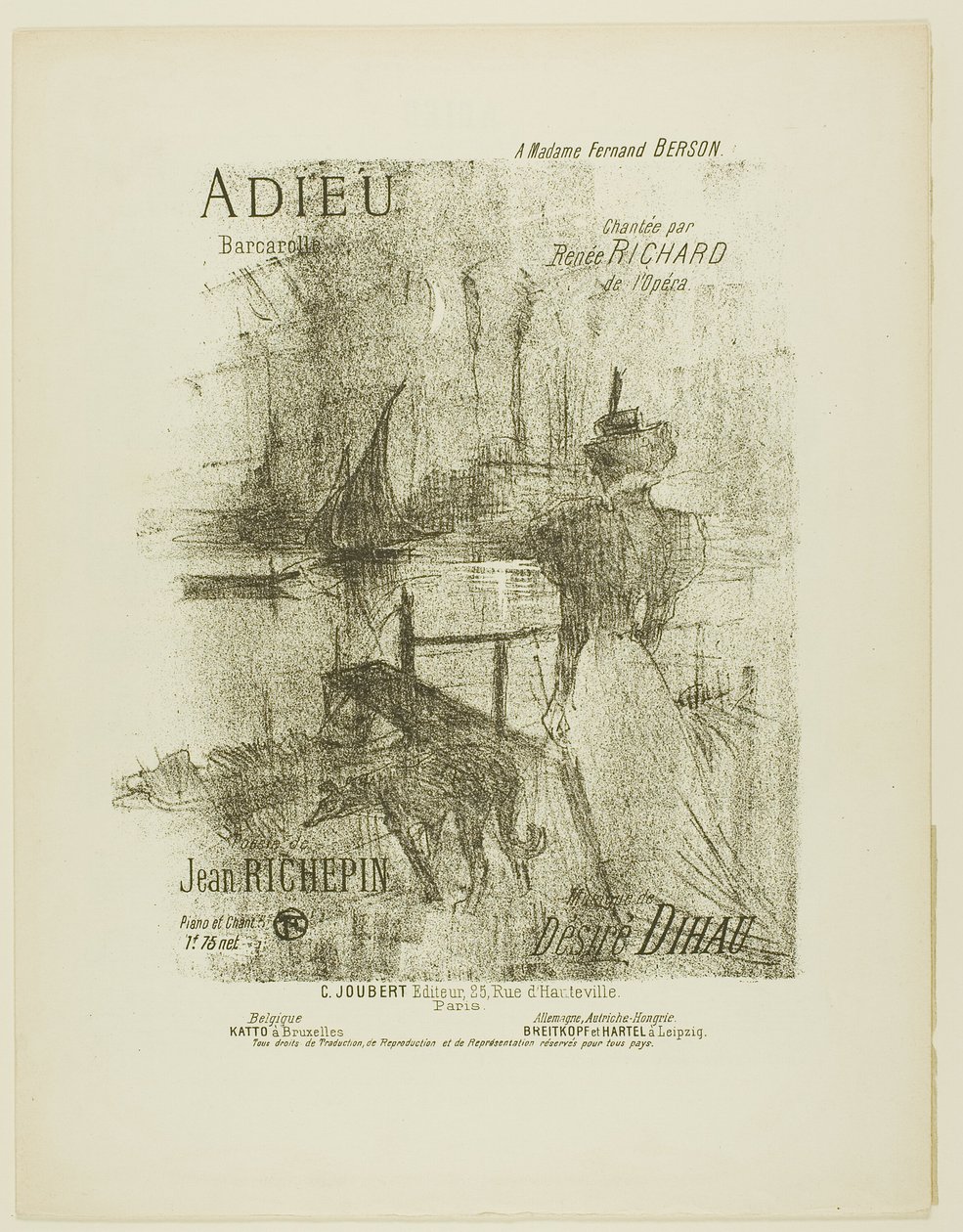 Adieu, de Mélodies de Désiré Dihau - Henri de Toulouse Lautrec