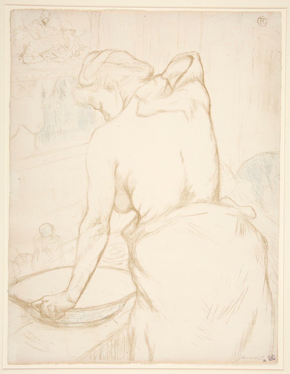 Femme qui se lave, la toilette, de la série Elles - Henri de Toulouse Lautrec