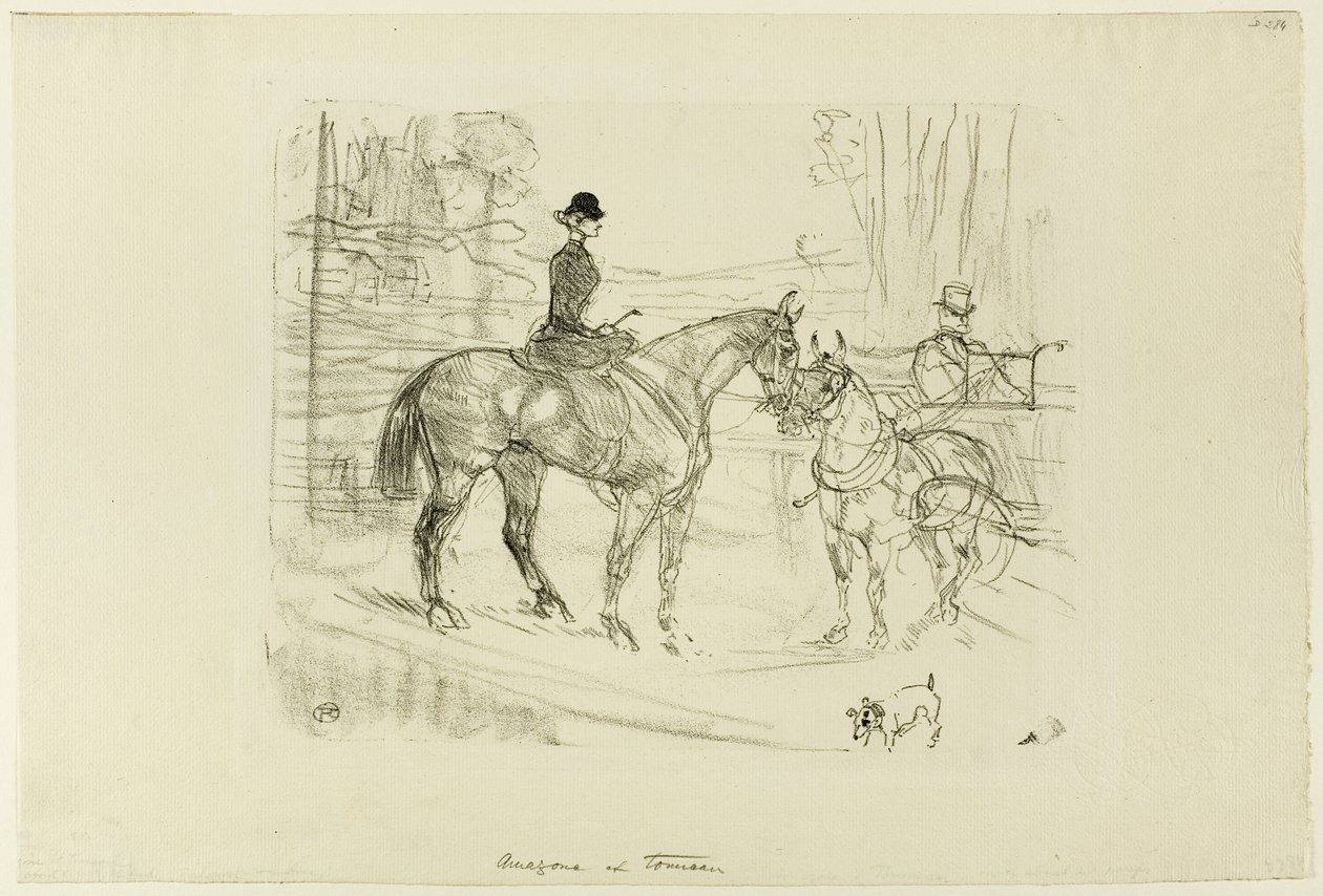 Cavalière et charrette - Henri de Toulouse Lautrec