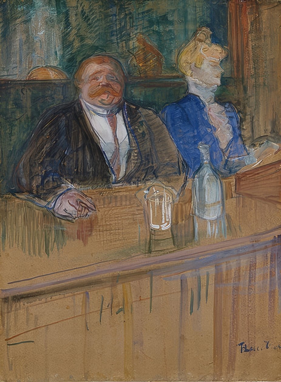 Au café : le patron et la caissière chlorotique. 1898 - Henri de Toulouse Lautrec