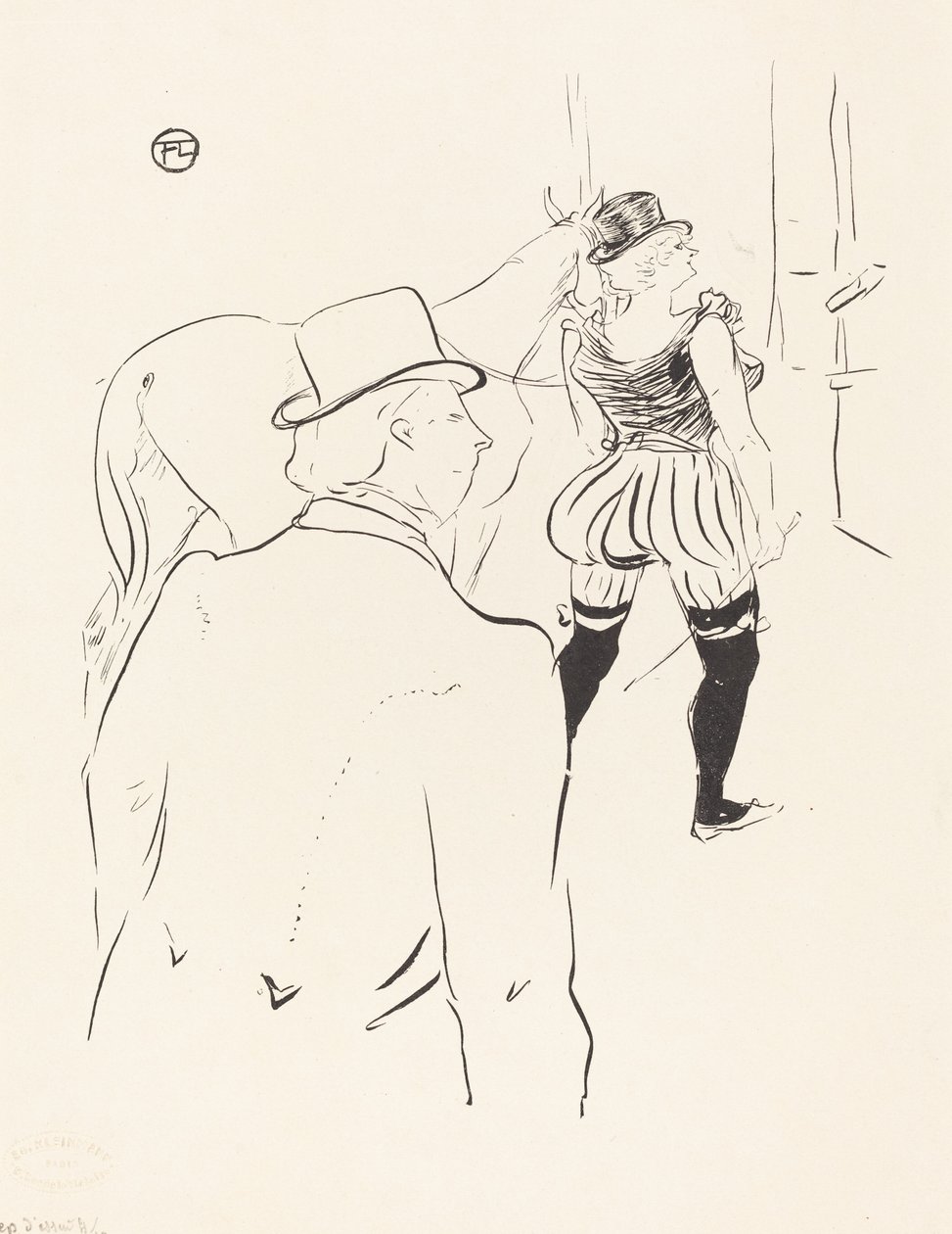 Dans les coulisses des Folies-Bergère : Mme Lona Barrison avec son manager et mari, 1895 - Henri de Toulouse Lautrec