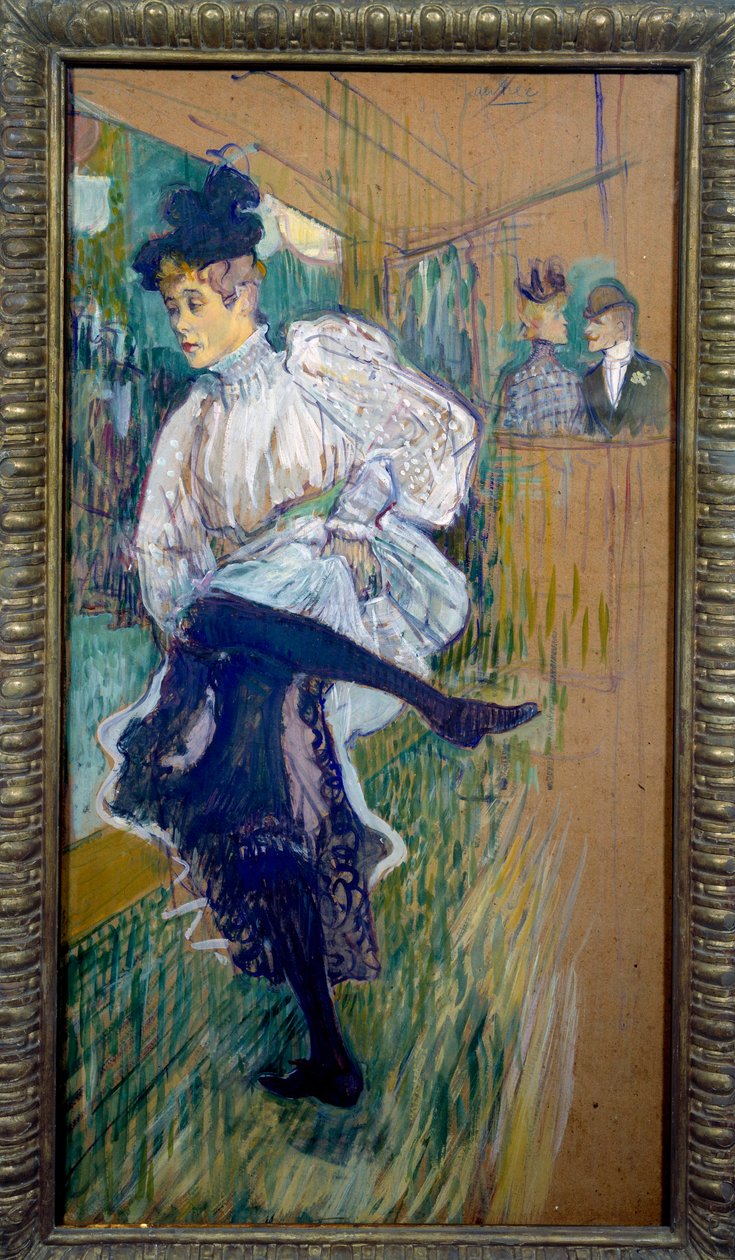 Jane Avril dansant. Jane Avril (1868-1943) était une danseuse du Moulin Rouge. Peinture par Henri de Toulouse-Lautrec (1864-1901) 1891 Paris, musée d