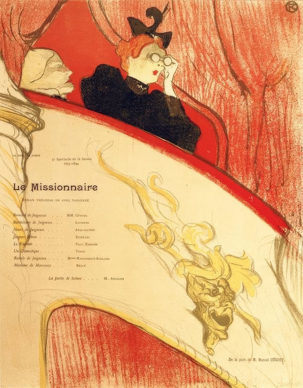 La loge au mascron doré - Henri de Toulouse Lautrec