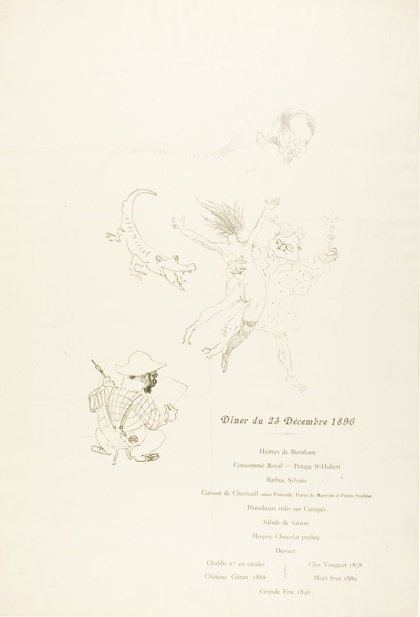 Le crocodile, Menu - Henri de Toulouse Lautrec