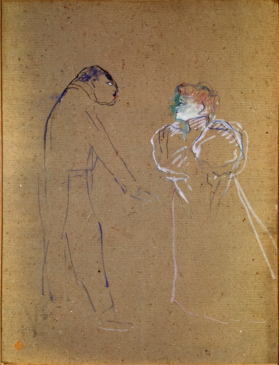Lucien Germain Guitry et Jeanne Granier. Dessin de Henri de Toulouse-Lautrec - Henri de Toulouse Lautrec