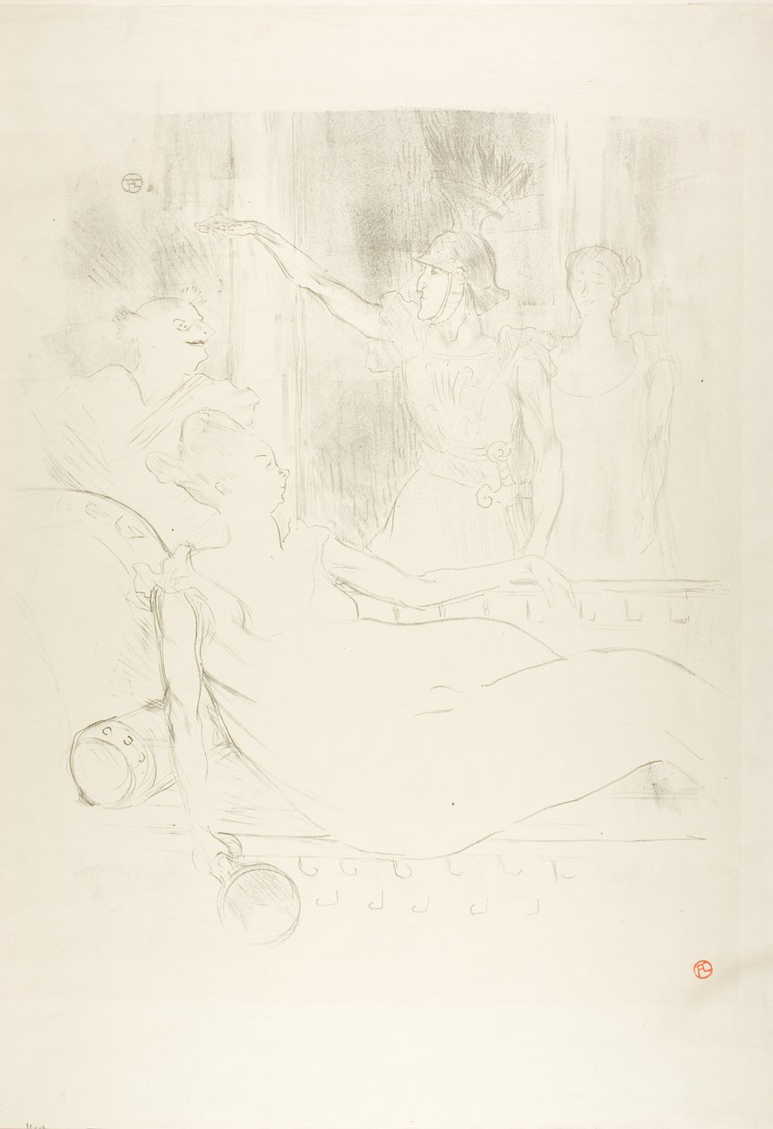 Madame Simon-Girard, Brasseur et Guy dans La belle Hélène - Henri de Toulouse Lautrec