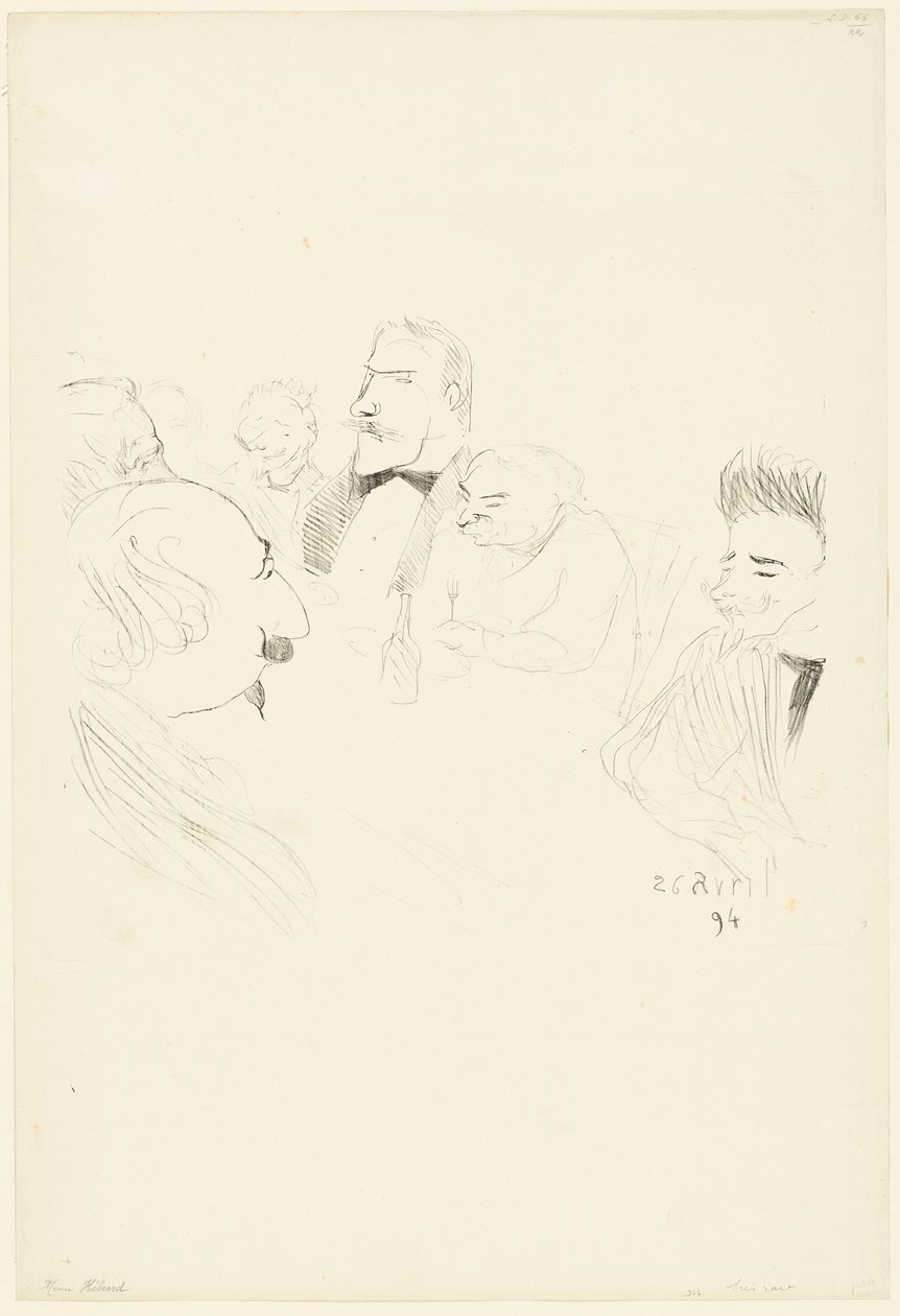 Carte de Menu pour Adrien Hébrard - Henri de Toulouse Lautrec
