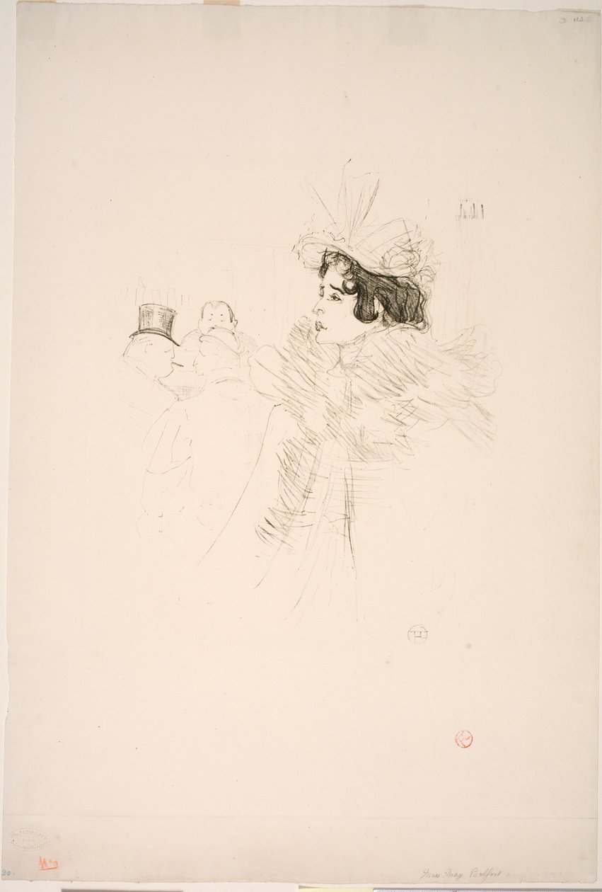 Miss May Belfort au Irish American Bar, Rue Royale - Henri de Toulouse Lautrec
