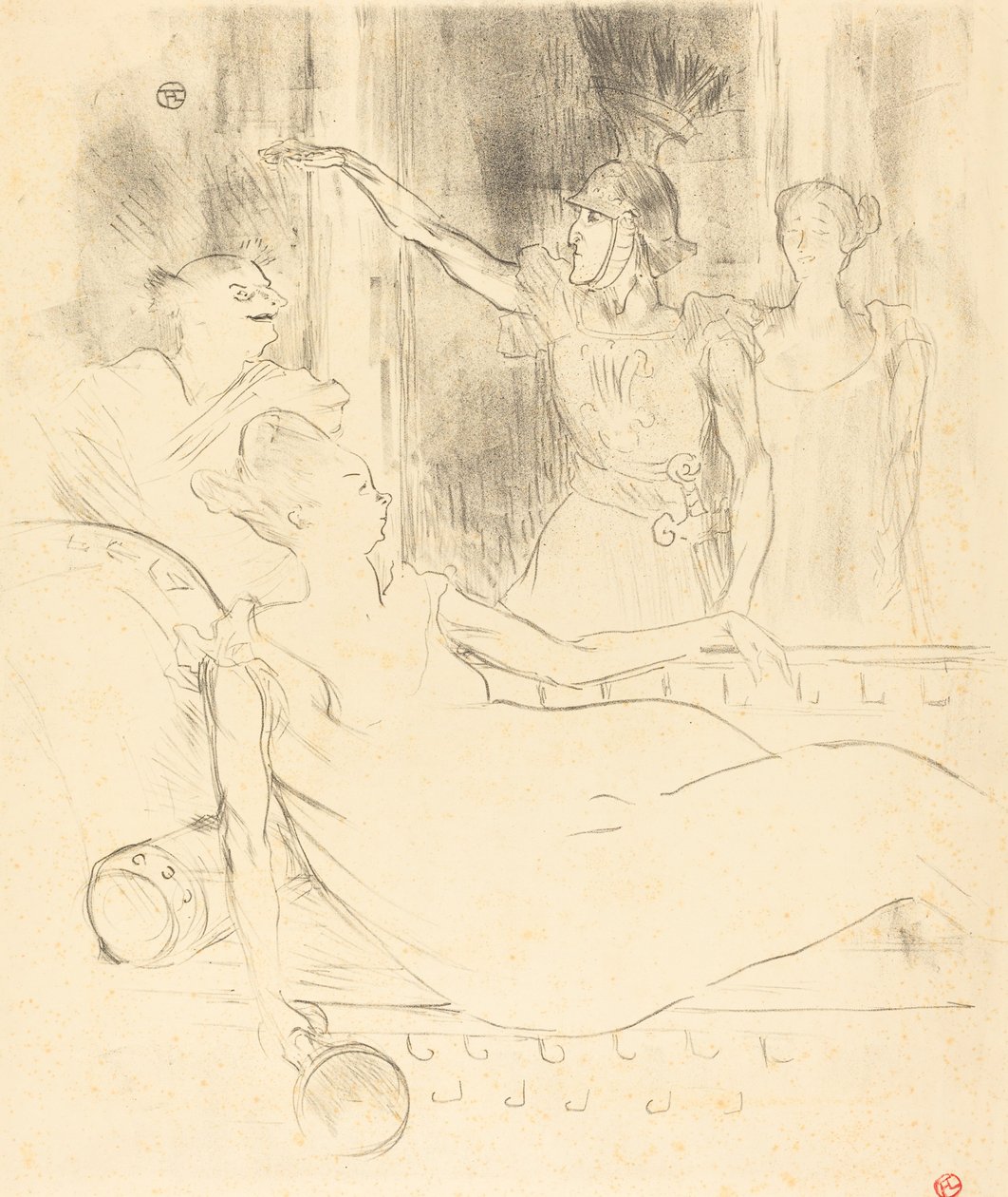 Mme. Simon-Girard, Brasseur, et Guy dans La belle Hélène - Henri de Toulouse Lautrec