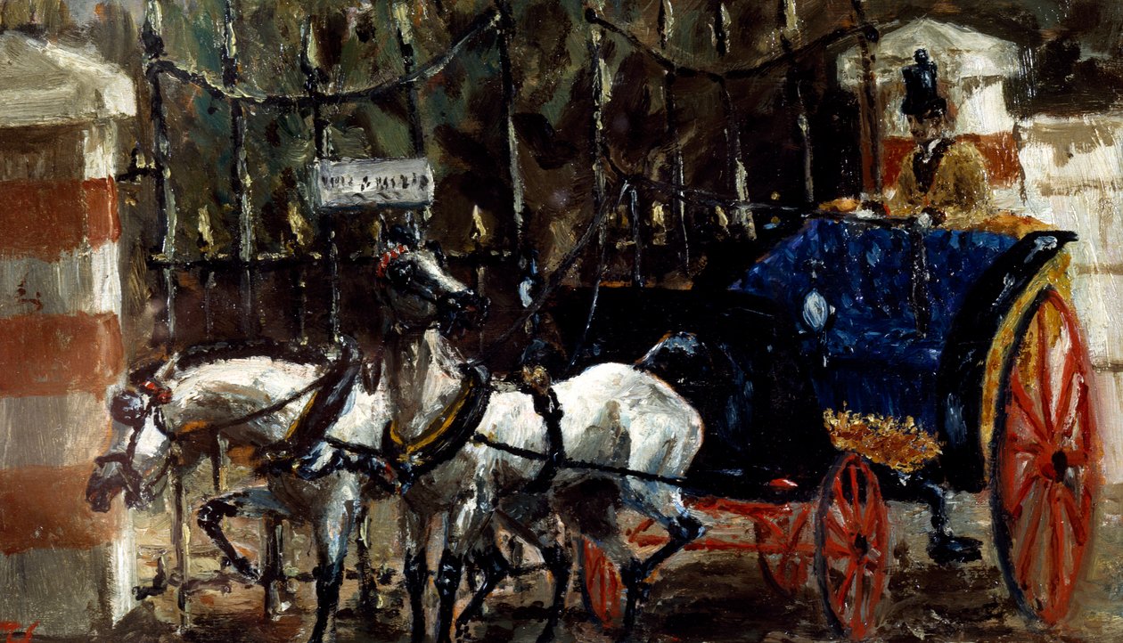 Paire de chevaux devant une porte - Henri de Toulouse Lautrec