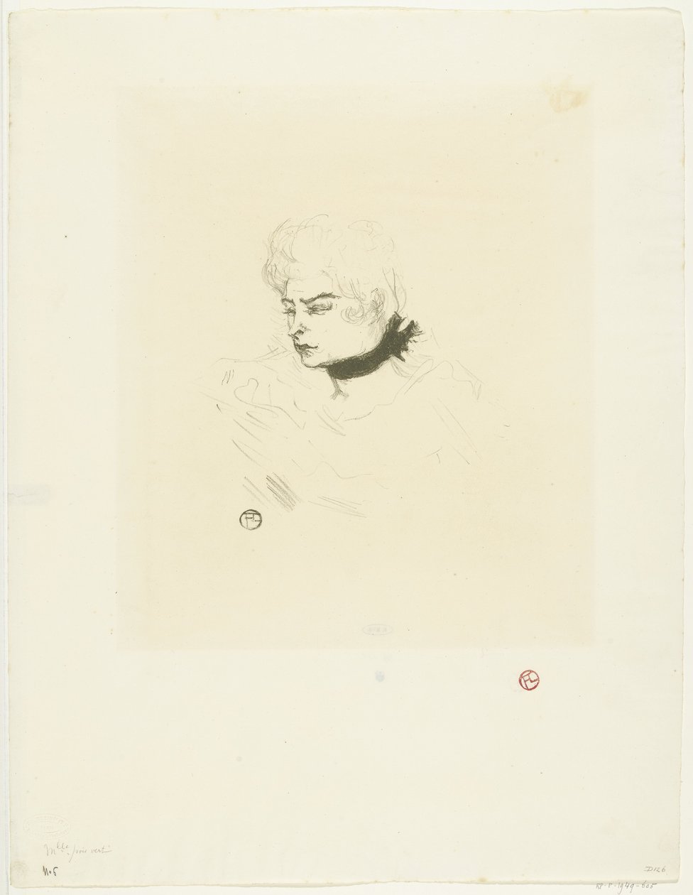 Portrait de Mademoiselle Pois Vert - Henri de Toulouse-Lautrec