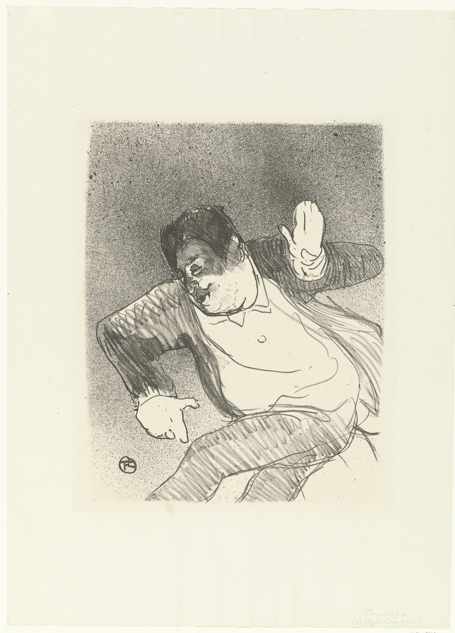 Portrait du comique Caudieux dansant au Petit Casino (Le café concert) - Henri de Toulouse Lautrec