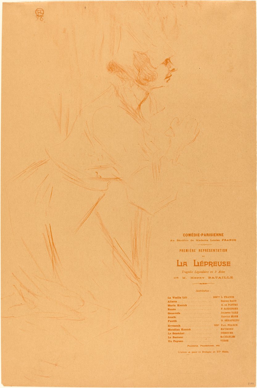 Programme pour "La lépreuse" - Henri de Toulouse Lautrec