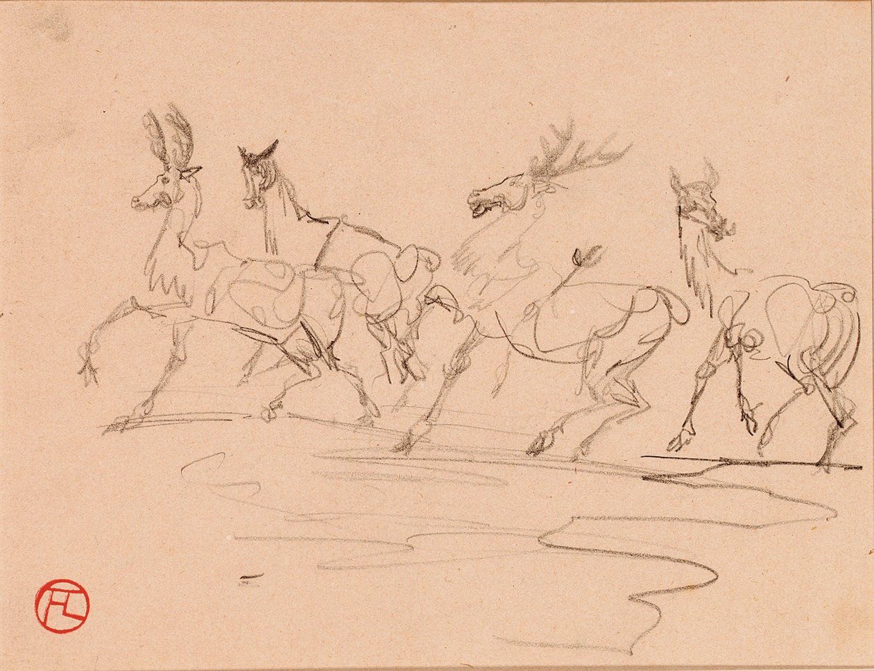 Cerfs et biches - Henri de Toulouse-Lautrec