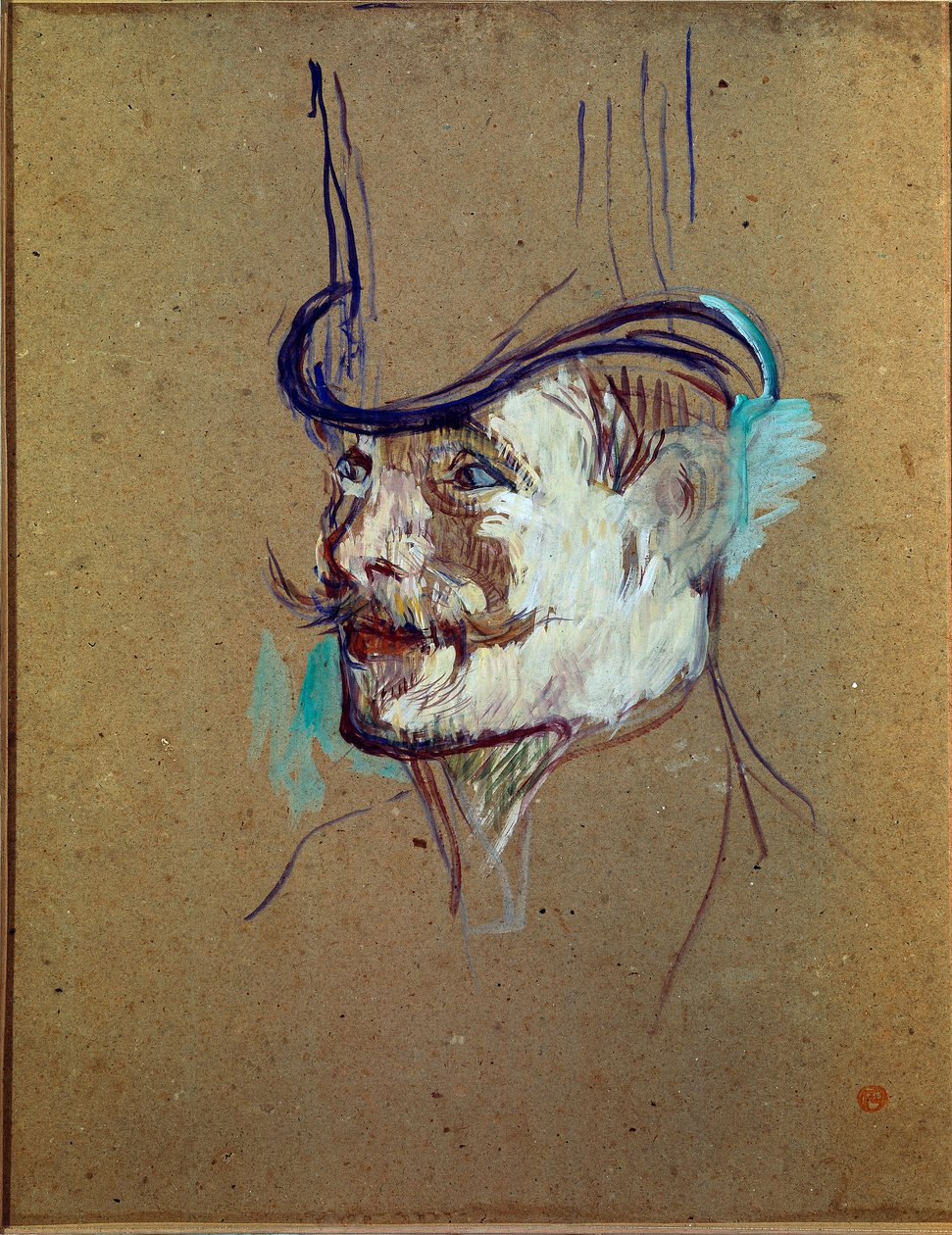 Étude pour M. Warner. Dessin par Henri de Toulouse-Lautrec - Henri de Toulouse Lautrec