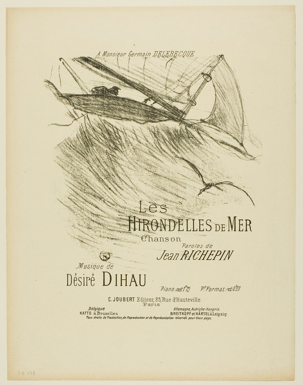 Les hirondelles de mer, de Mélodies de Désiré Dihau - Henri de Toulouse Lautrec