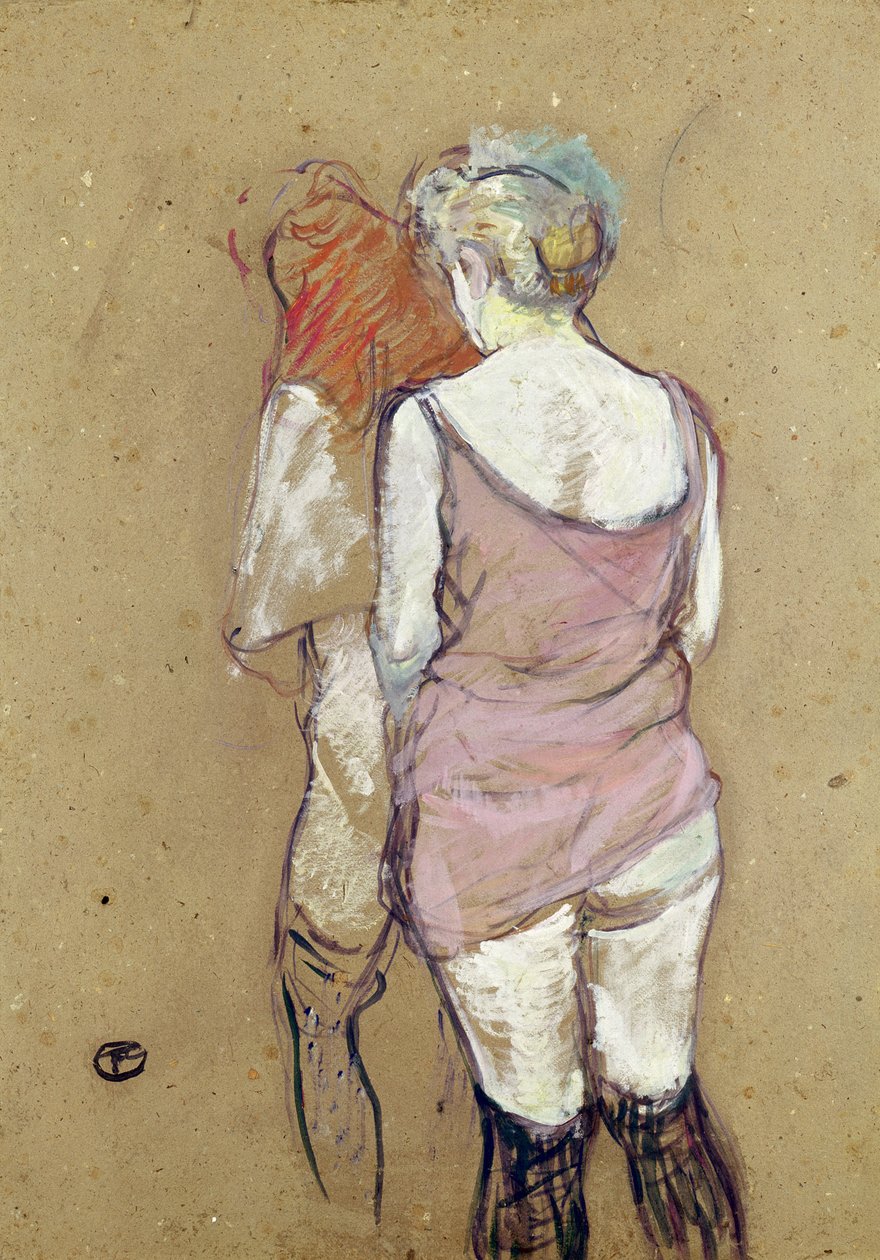 Deux femmes semi-nues à la Maison de la Rue des Moulins - Henri de Toulouse Lautrec