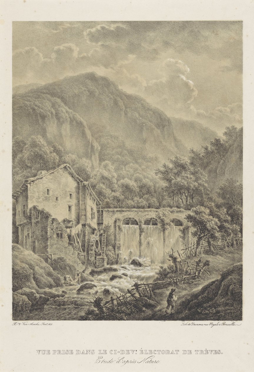 Paysage montagneux avec moulin à eau près de Trèves - Henri van Assche