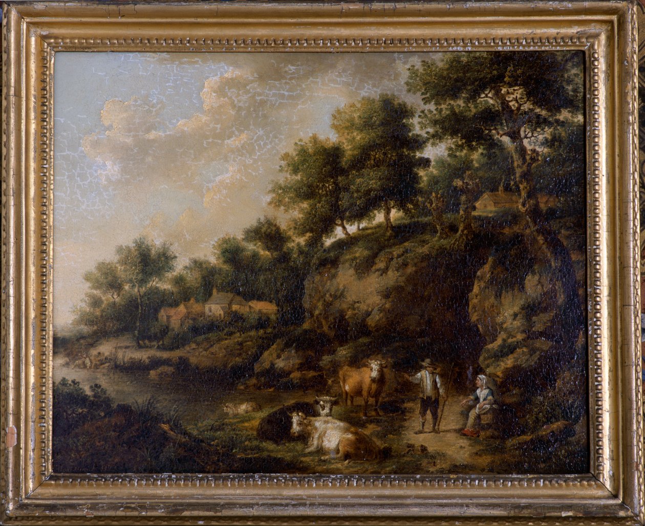 Paysage avec vacher - Henricus Josephus Antoniessen