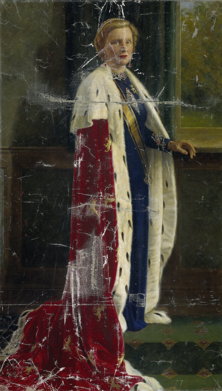 Reine Juliana des Pays-Bas dans sa robe de couronnement - Henricus Rol