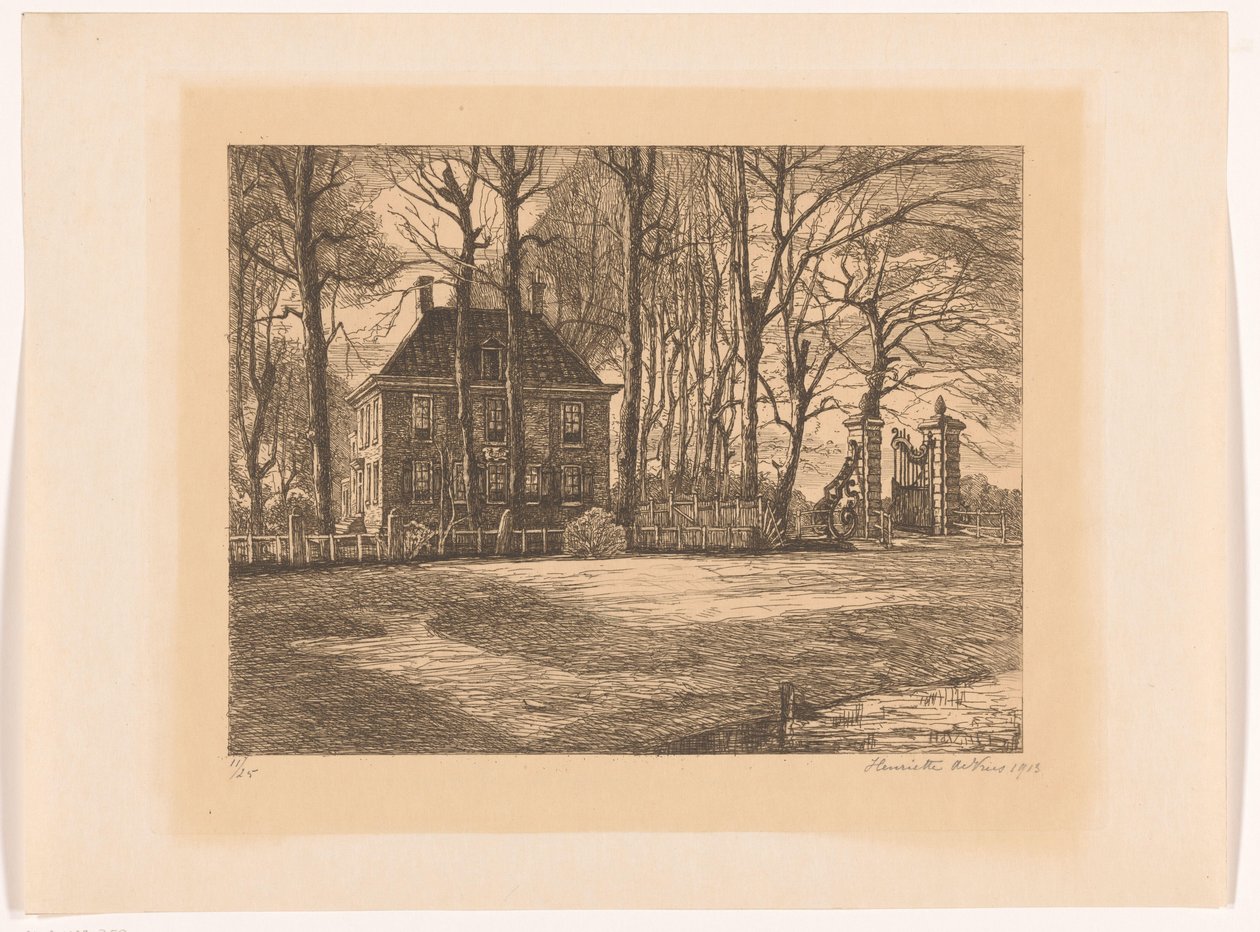 Maison de campagne entre les arbres - Henriëtte de Vries (signed by artist)