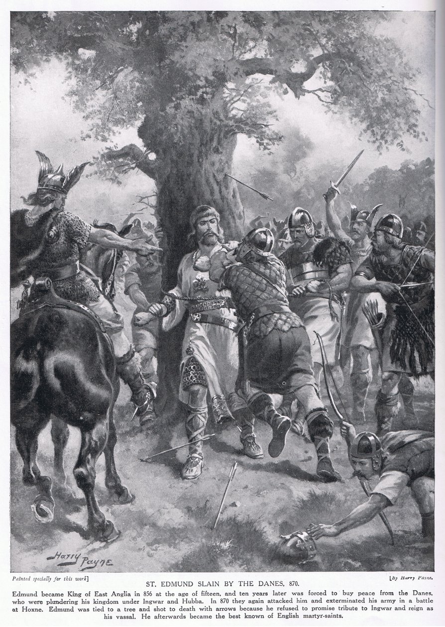 Saint Edmond tué par les Danois en 870 après J.-C., années 1920 - Henry A. Payne