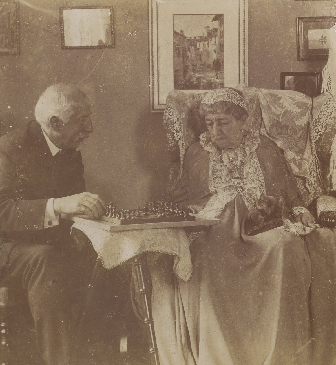 (Hardinge Hay Cameron et Lady Dalrymple jouant aux échecs) - Henry Herschel Hay Cameron